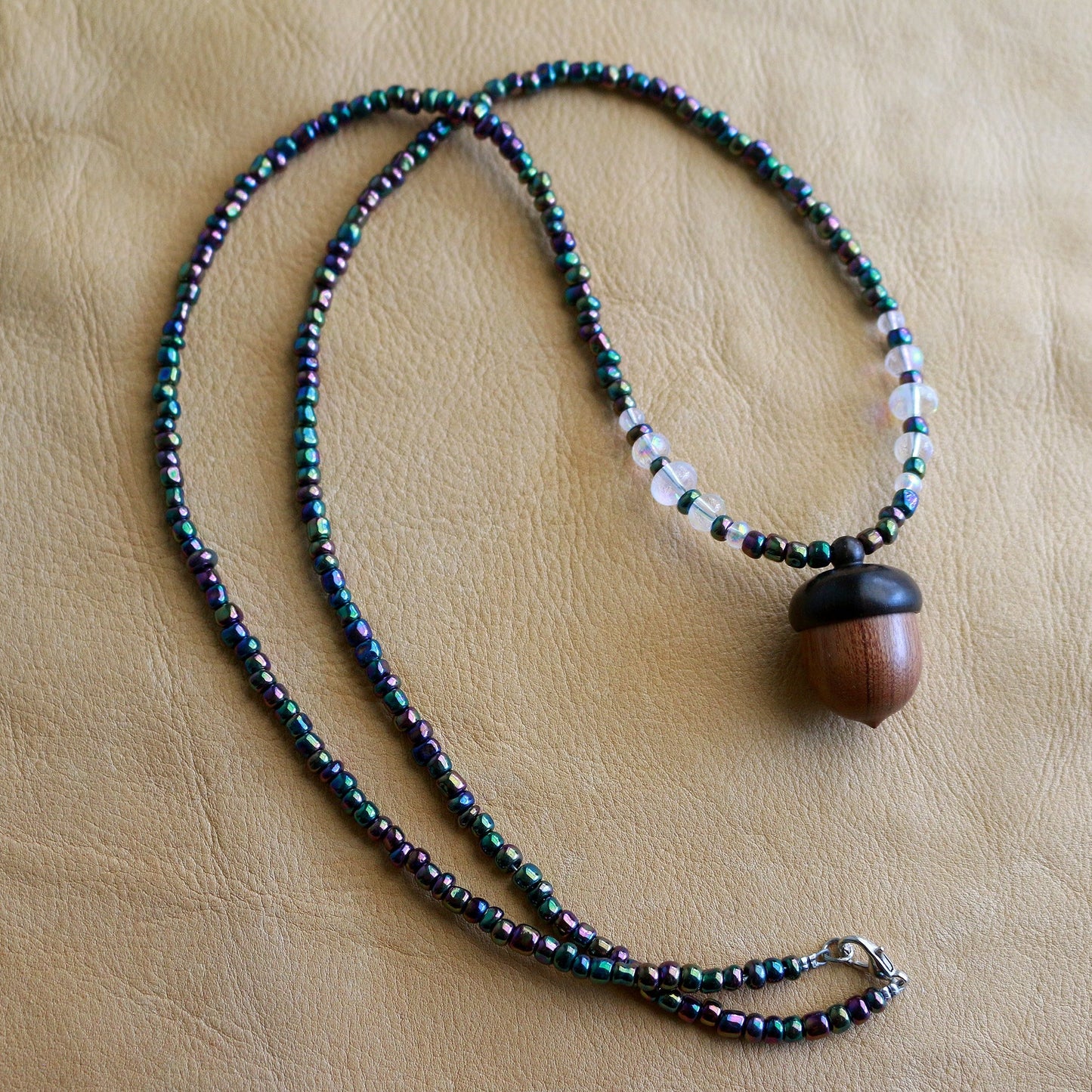 Purple Haze Acorn Locket/Stash Necklace