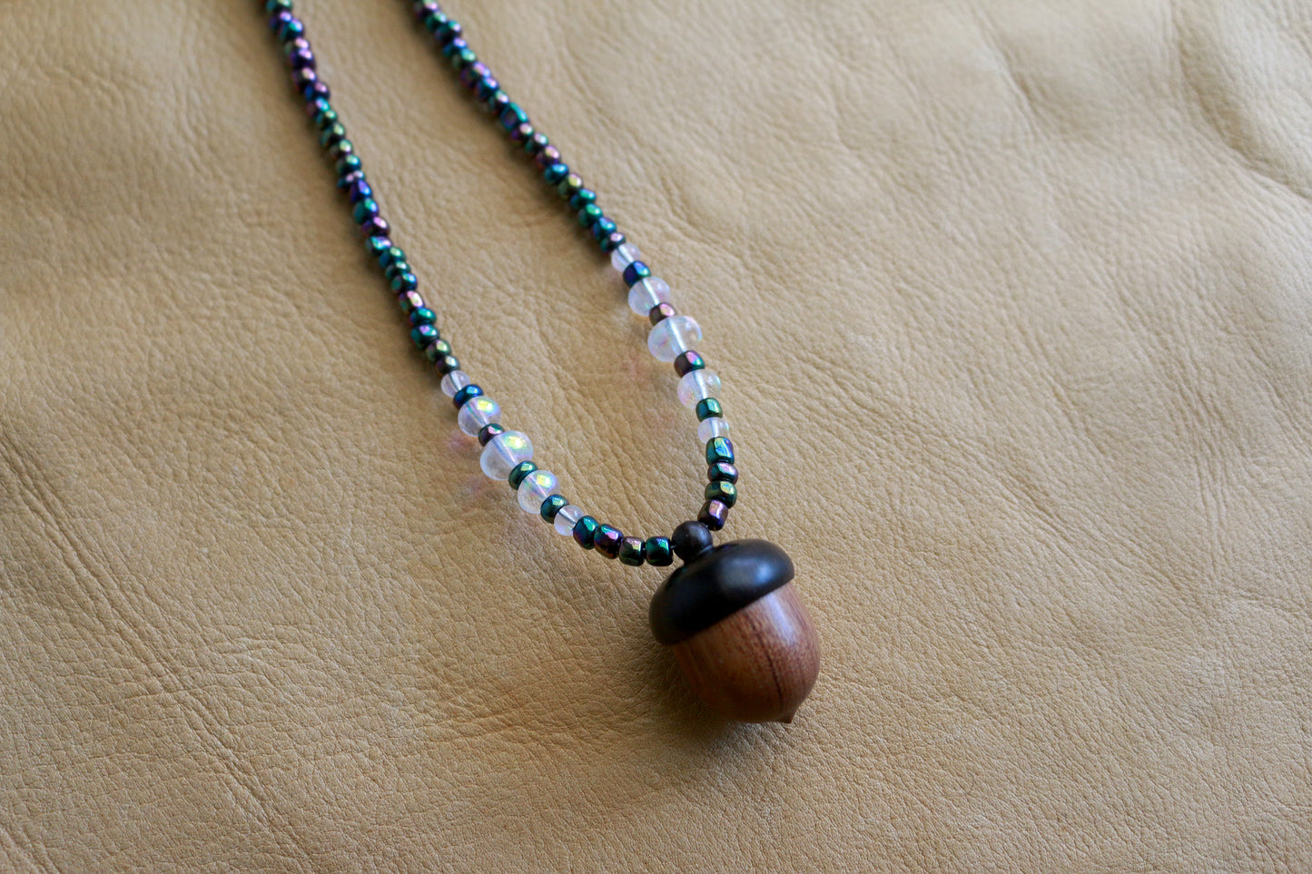 Purple Haze Acorn Locket/Stash Necklace