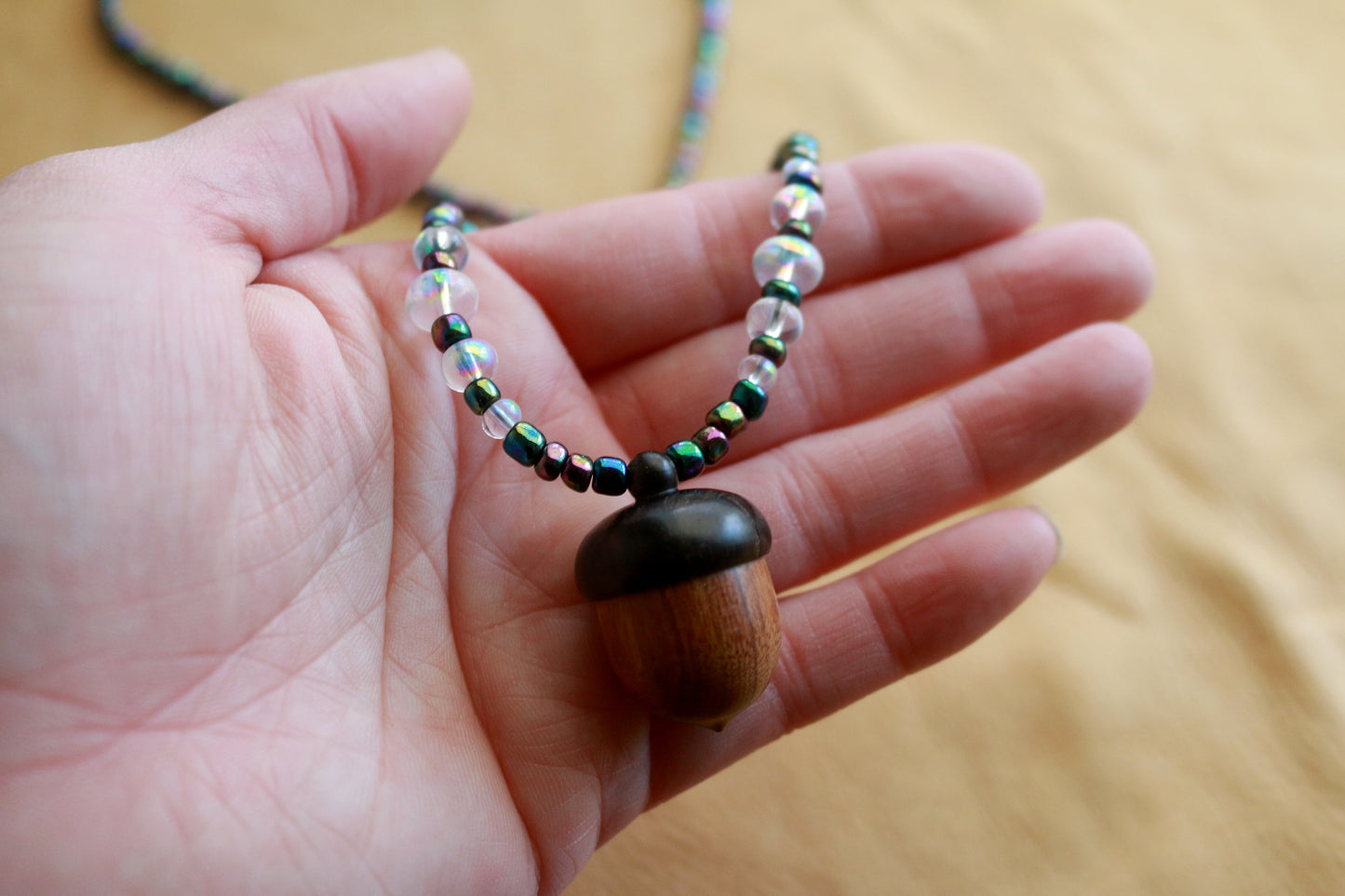 Purple Haze Acorn Locket/Stash Necklace