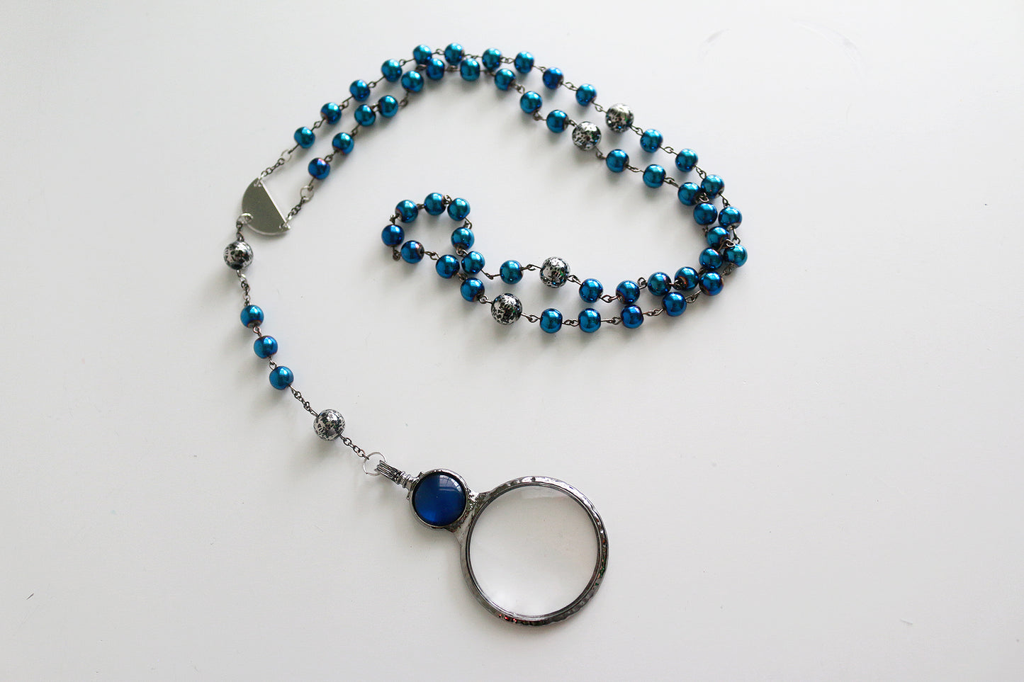 Blue Magnifying Glass Prayer/Meditation Beads