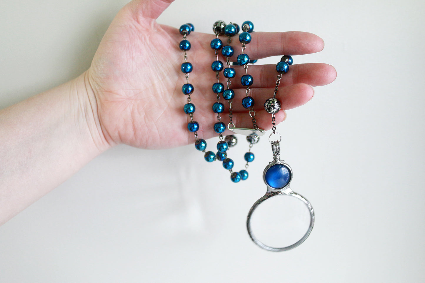 Blue Magnifying Glass Prayer/Meditation Beads