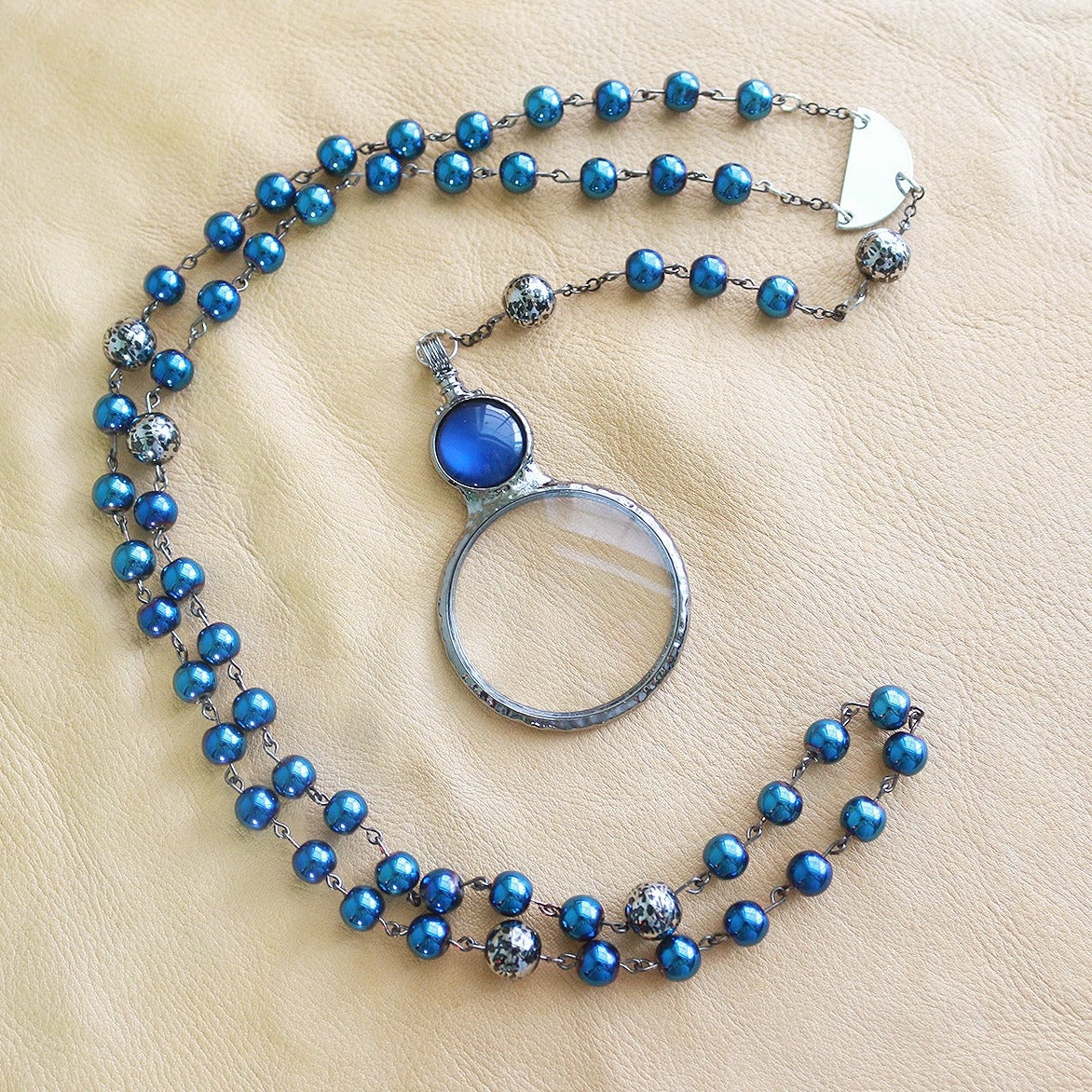 Blue Magnifying Glass Prayer/Meditation Beads