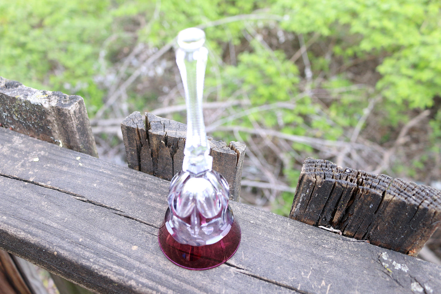 Secondhand Crystal Purple Etched Bell