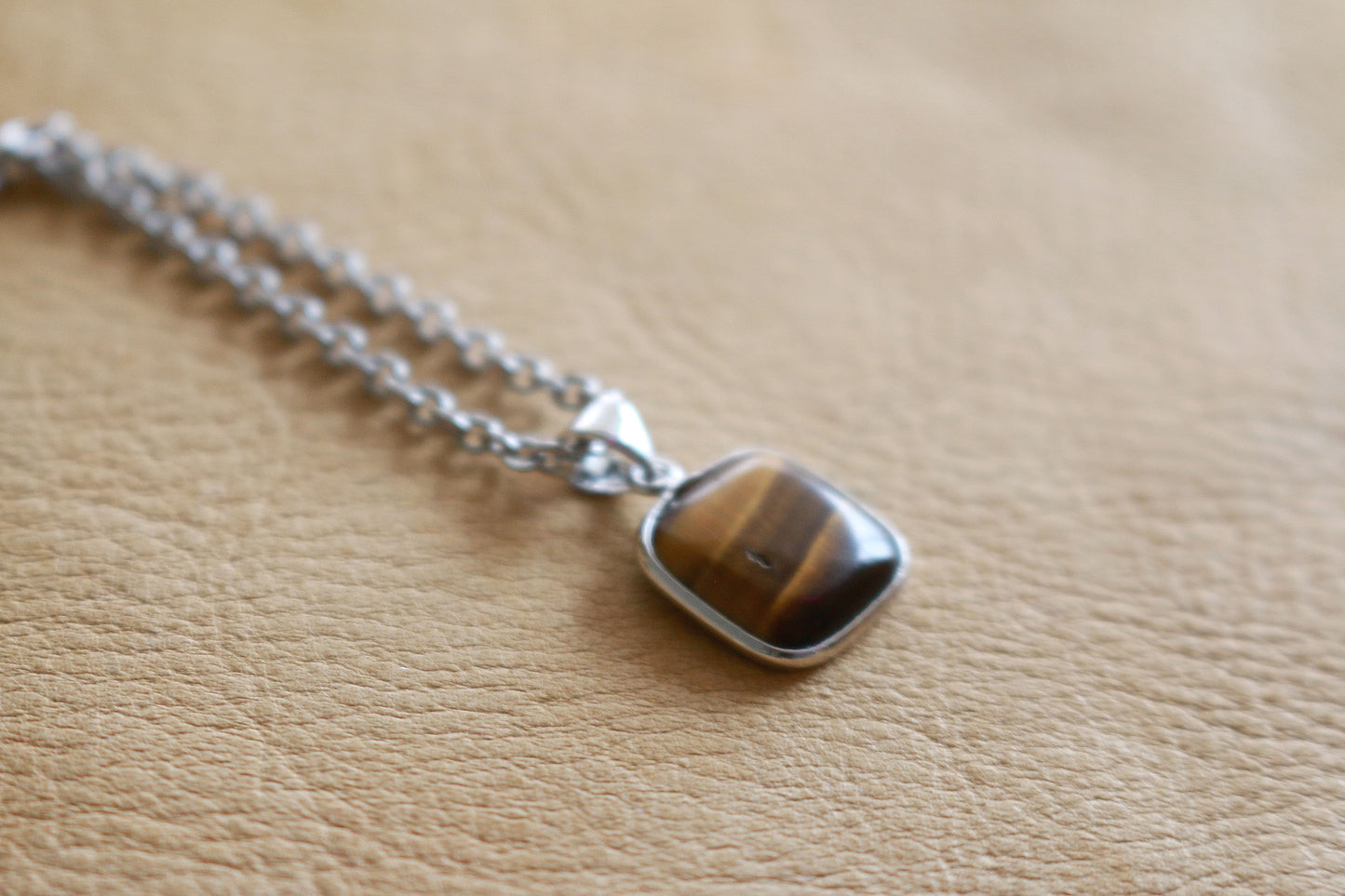 Tiger Eye Square Necklace