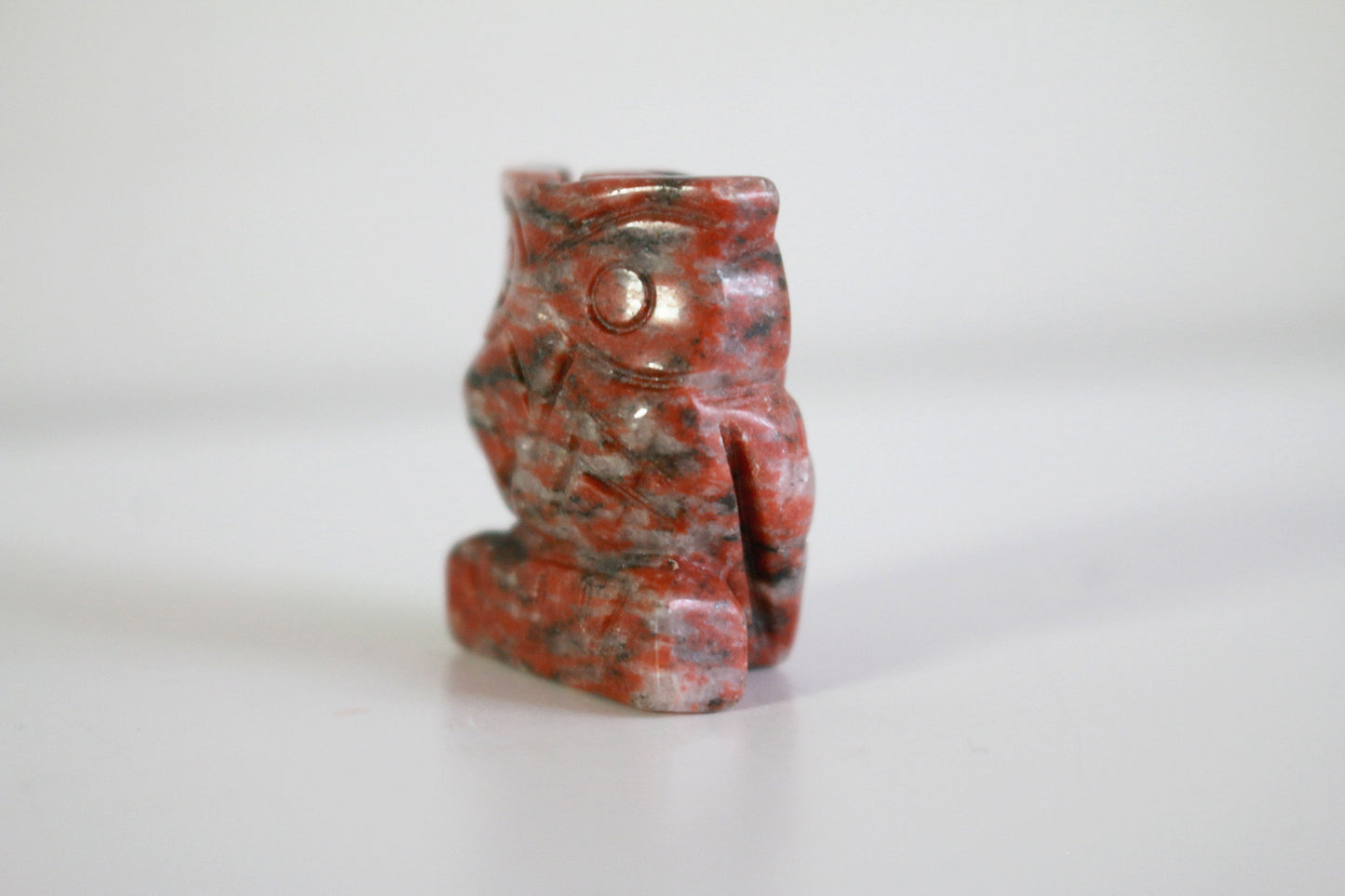Striped Red Jasper Owl (1.2 in)