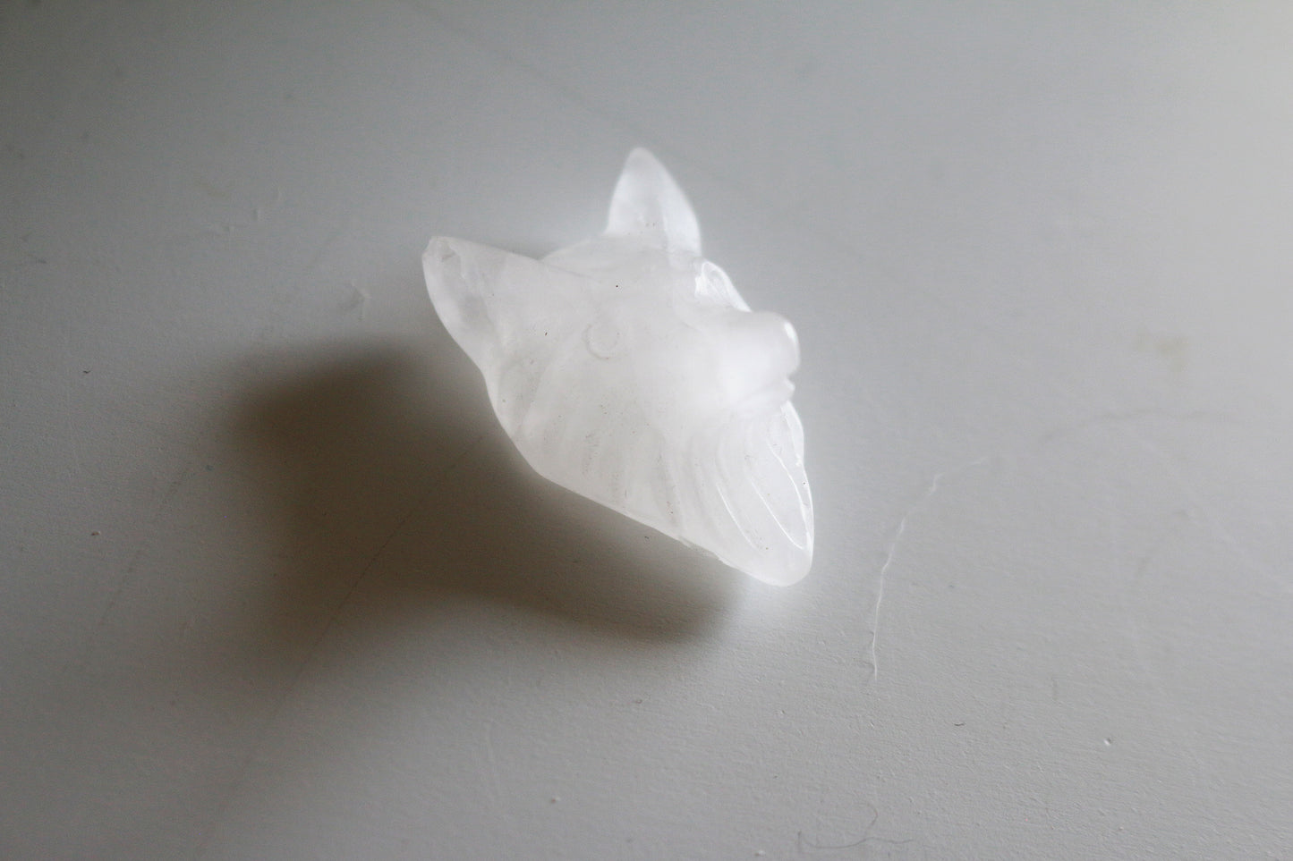 Clear Quartz Wolf Head (1.5 in)