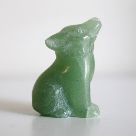 Green Aventurine Coyote (1.5 in)