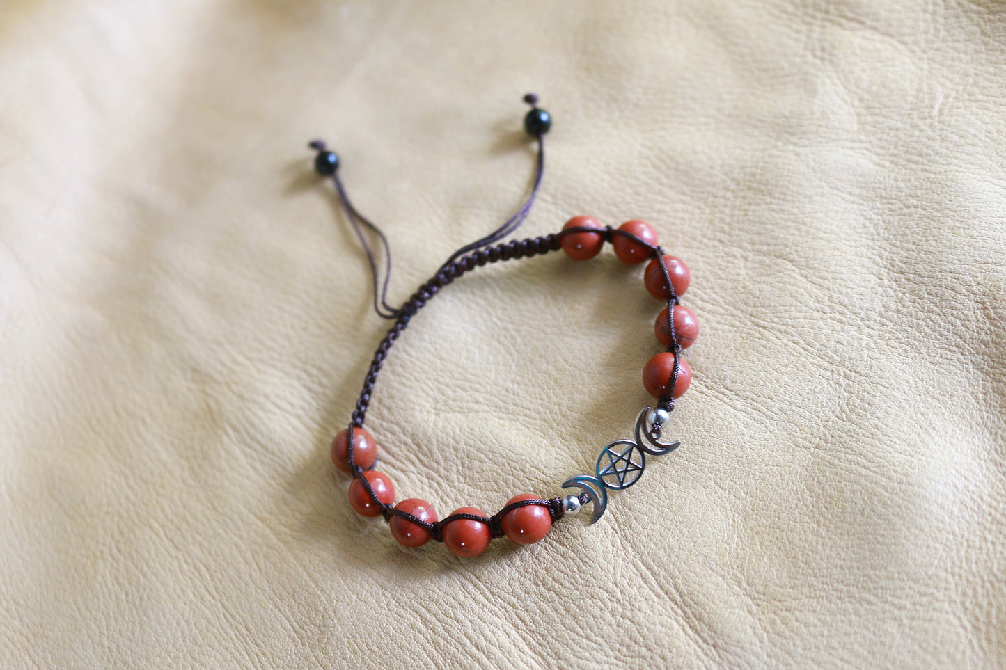 Triple Moon Bracelet - Red Jasper