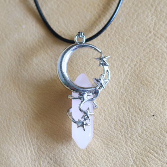 Rose Quartz Celestial Pendant Necklace