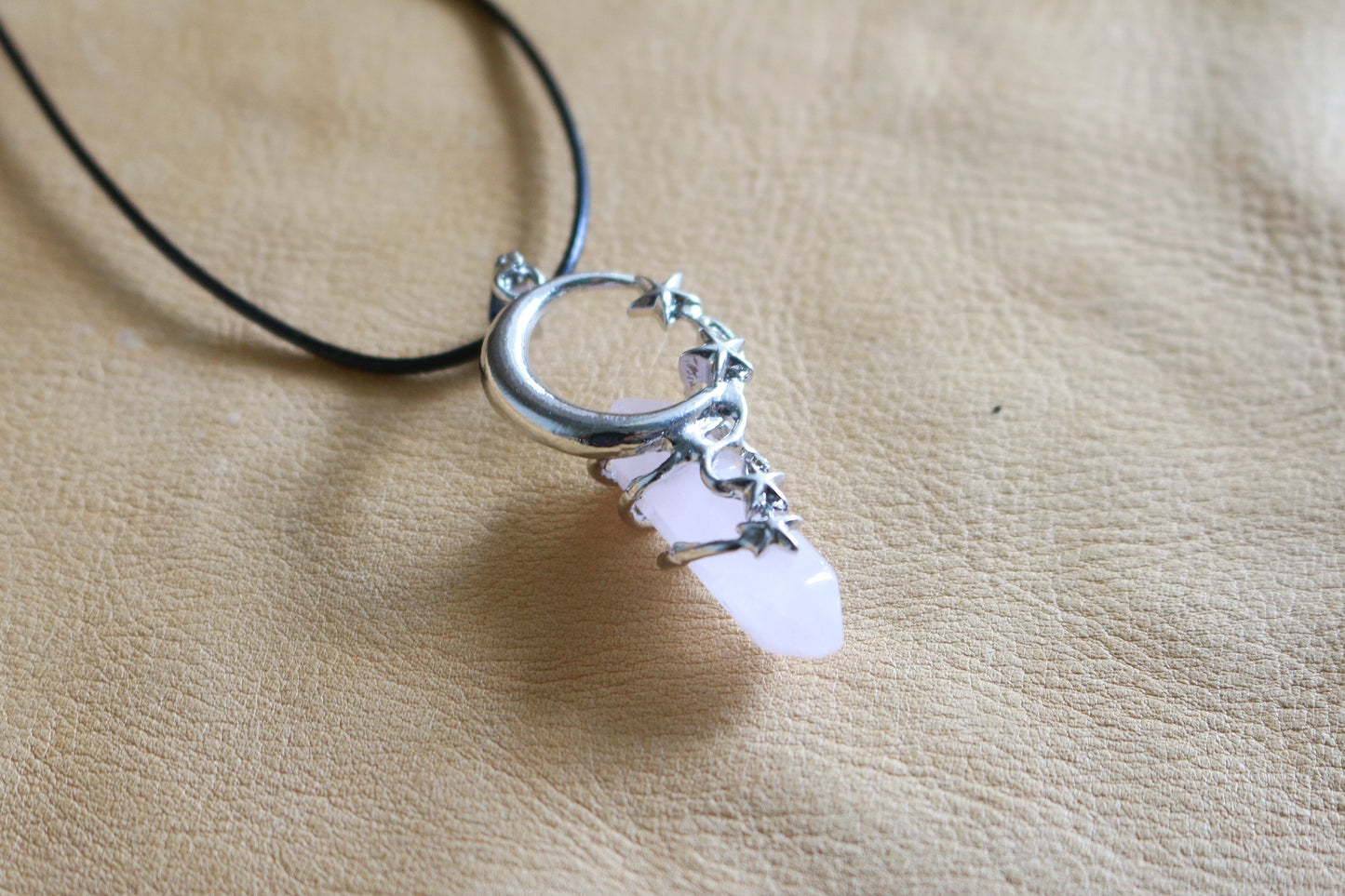 Rose Quartz Celestial Pendant Necklace