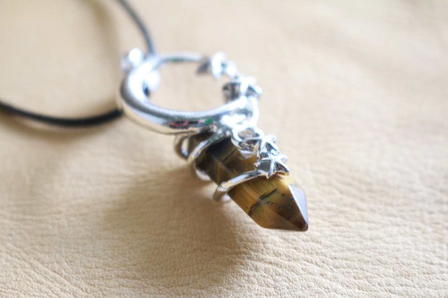 Tiger Eye Celestial Pendant Necklace