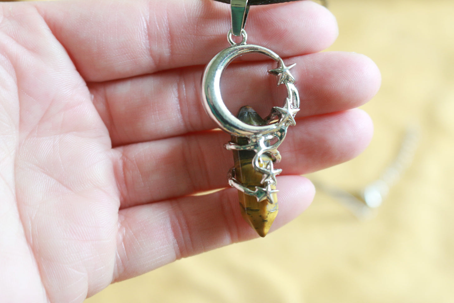 Tiger Eye Celestial Pendant Necklace
