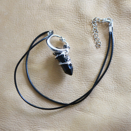 Obsidian Celestial Pendant Necklace