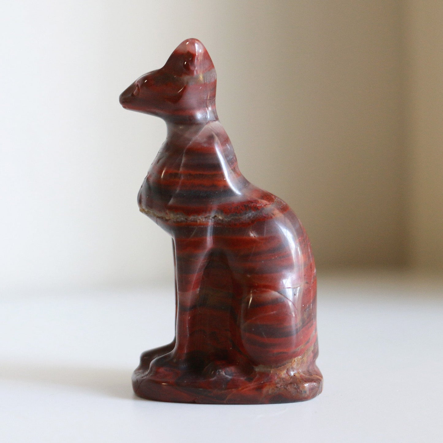 Red Banded Jasper Sphynx Cat (2.5 in)