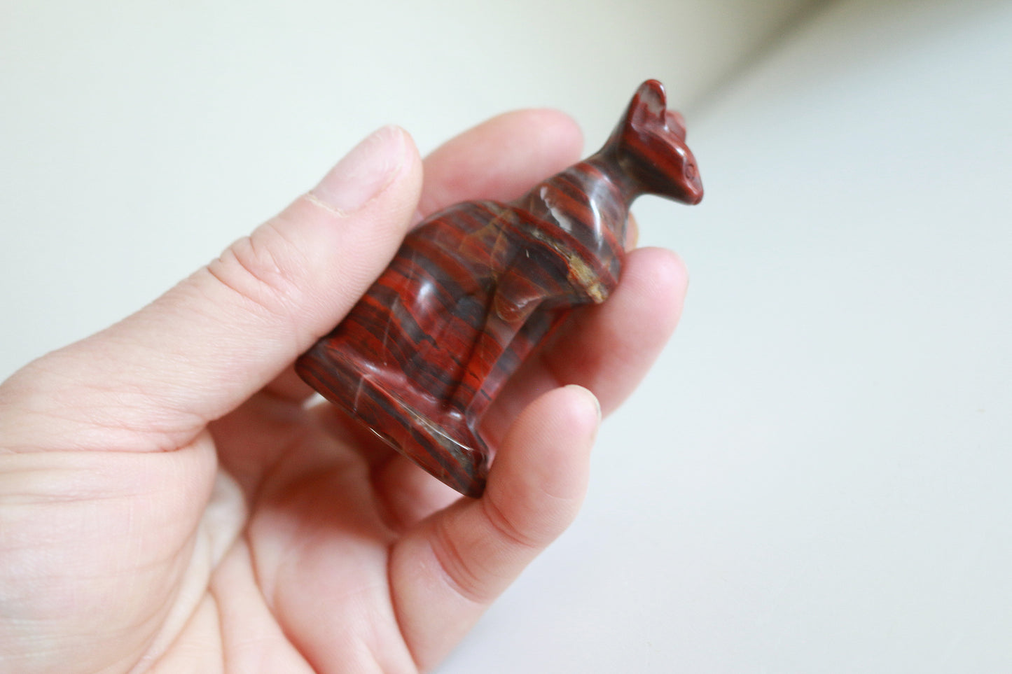 Red Banded Jasper Sphynx Cat (2.5 in)