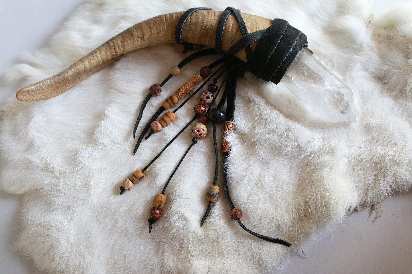 Feral Goat | Quartz & Goat Horn Wand