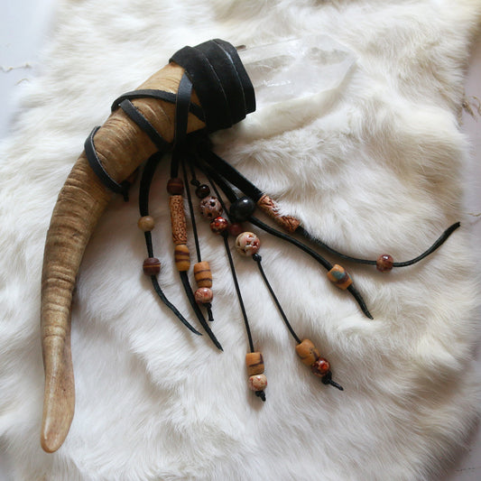 Feral Goat | Quartz & Goat Horn Wand