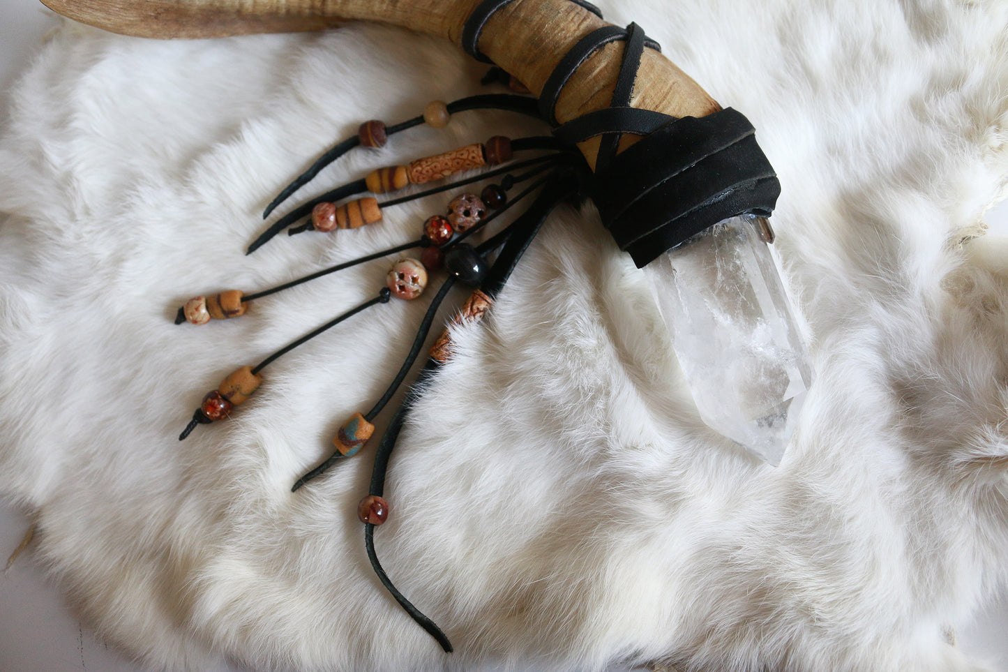 Feral Goat | Quartz & Goat Horn Wand