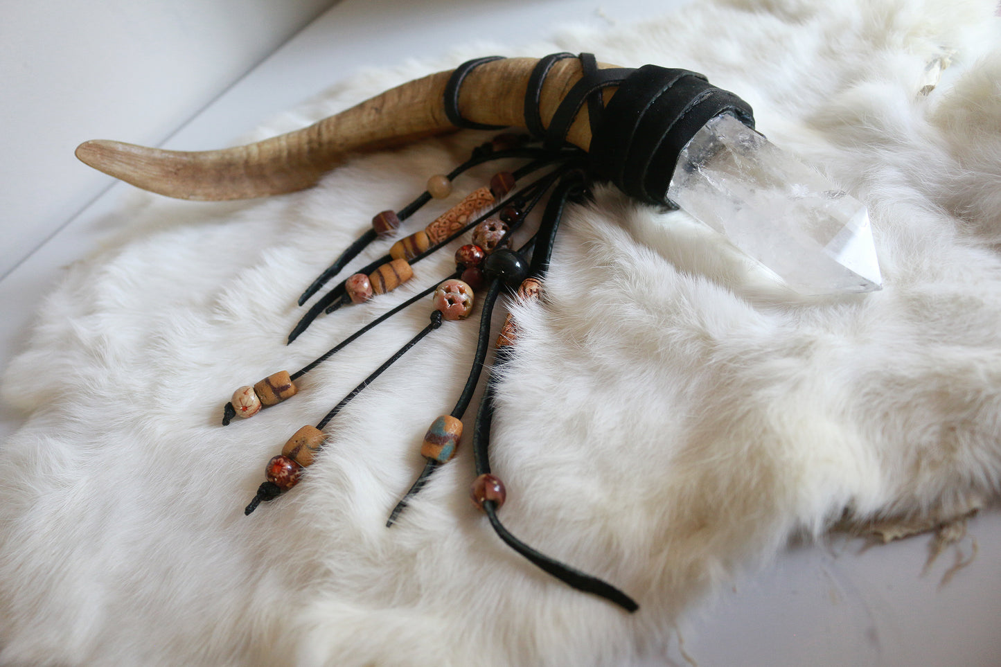 Feral Goat | Quartz & Goat Horn Wand