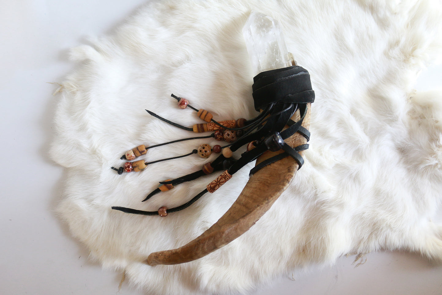 Feral Goat | Quartz & Goat Horn Wand
