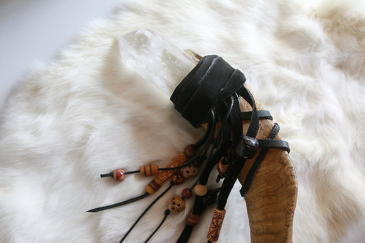 Feral Goat | Quartz & Goat Horn Wand