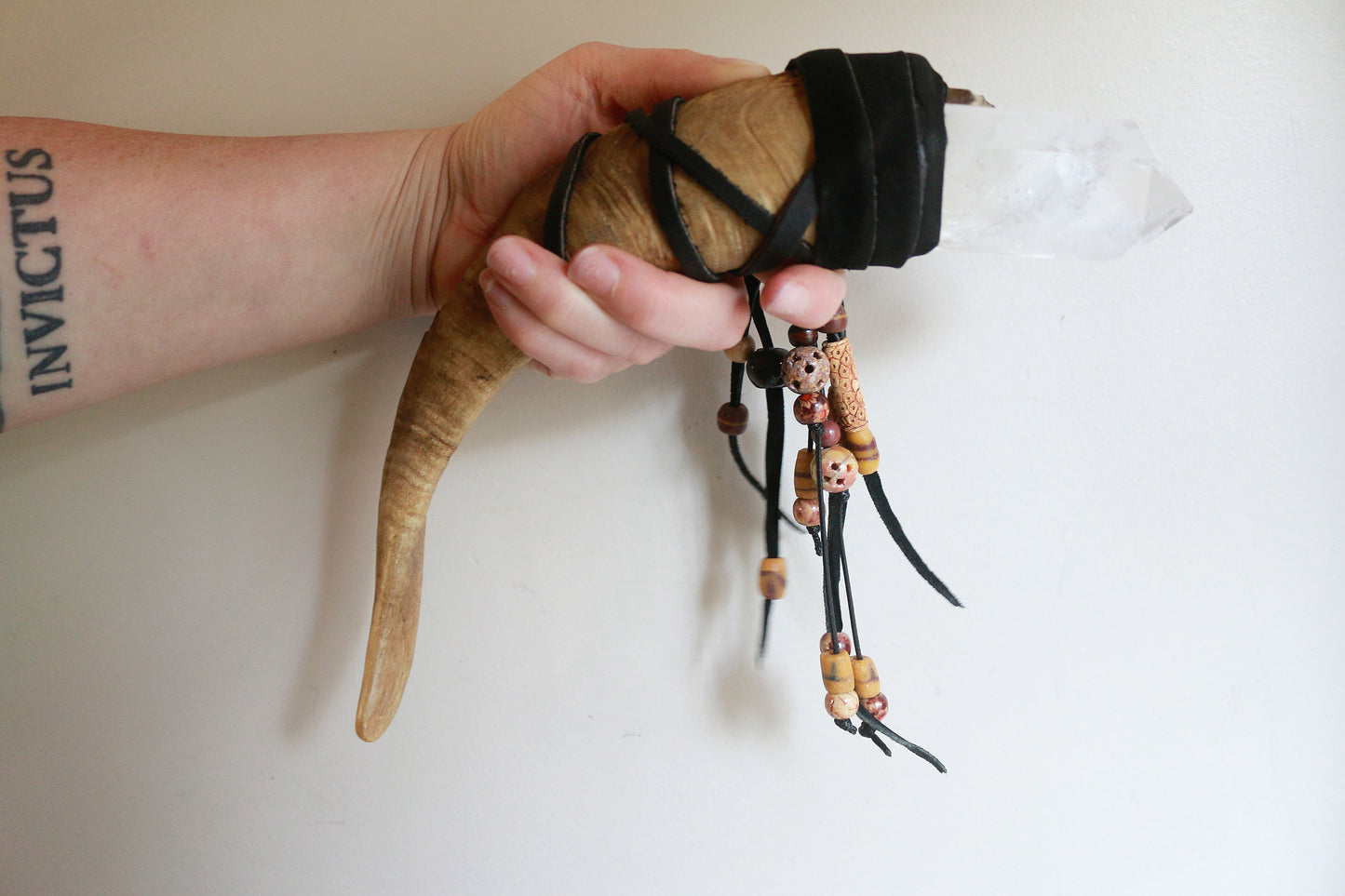 Feral Goat | Quartz & Goat Horn Wand