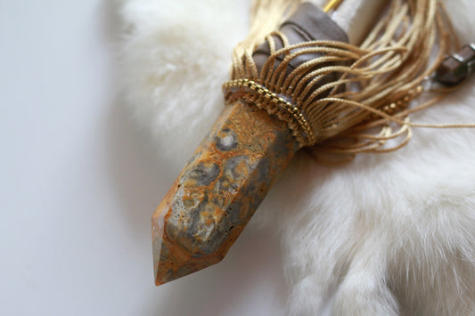Golden Hour | Lace Agate & Deer Bone Wand