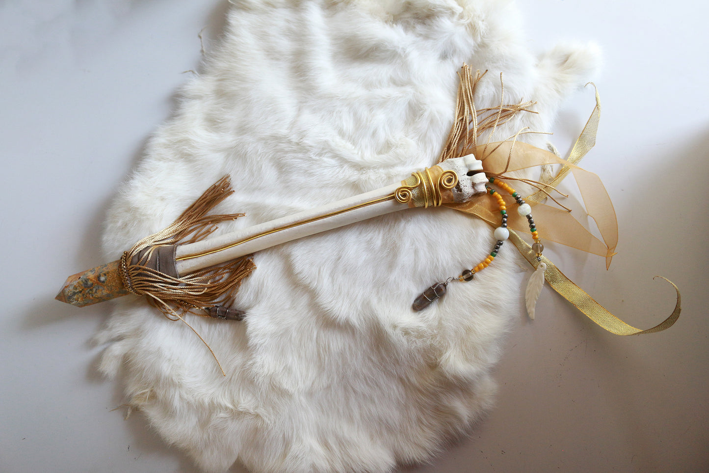 Golden Hour | Lace Agate & Deer Bone Wand