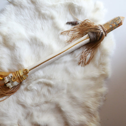 Golden Hour | Lace Agate & Deer Bone Wand