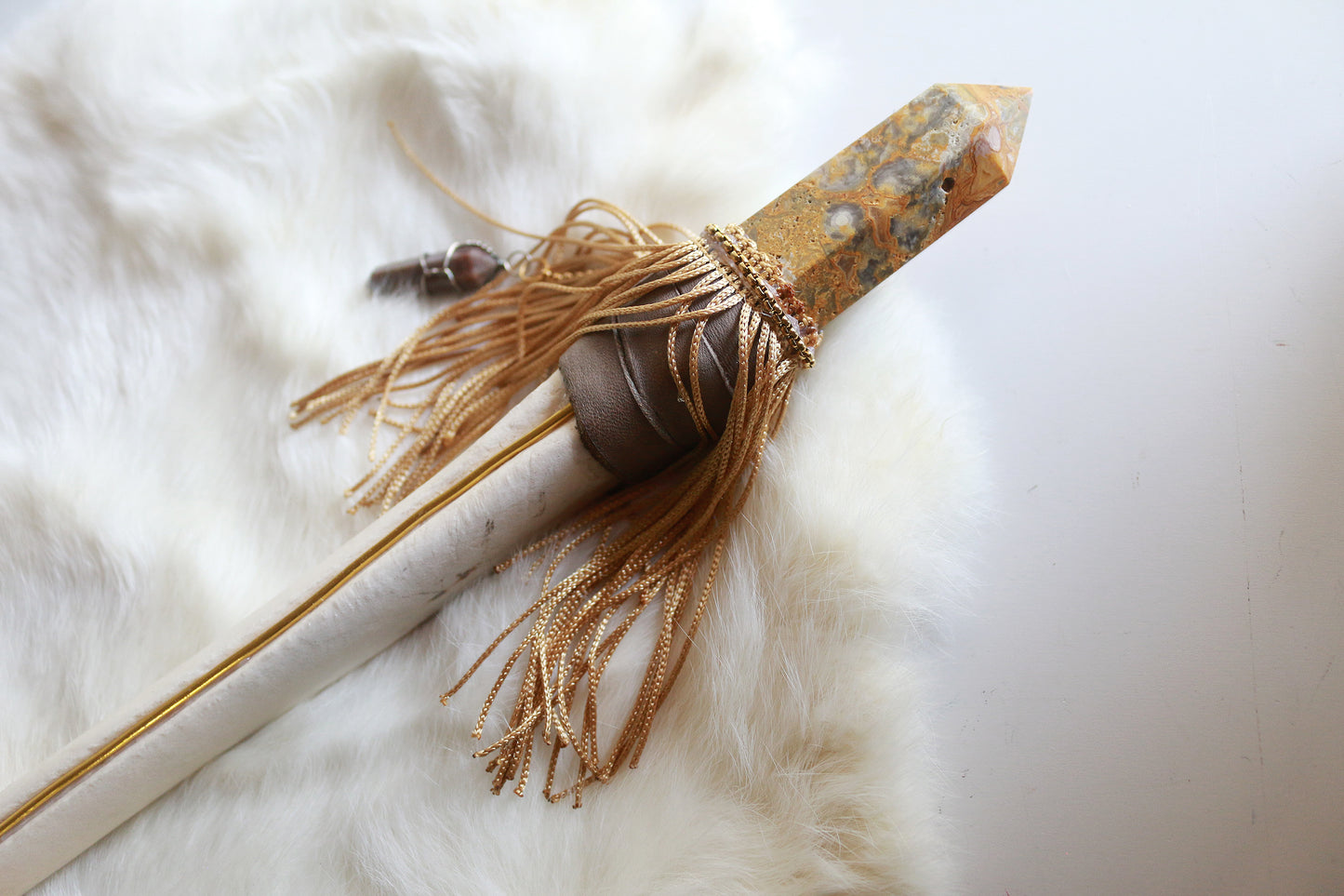 Golden Hour | Lace Agate & Deer Bone Wand