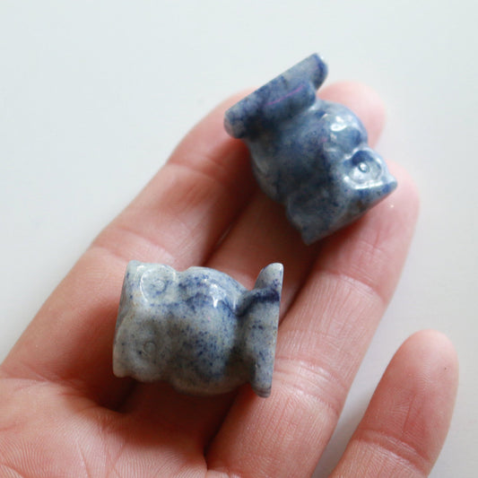 Blue Aventurine Owl (1 in)