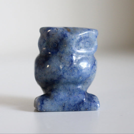 Blue Aventurine Owl (1 in)