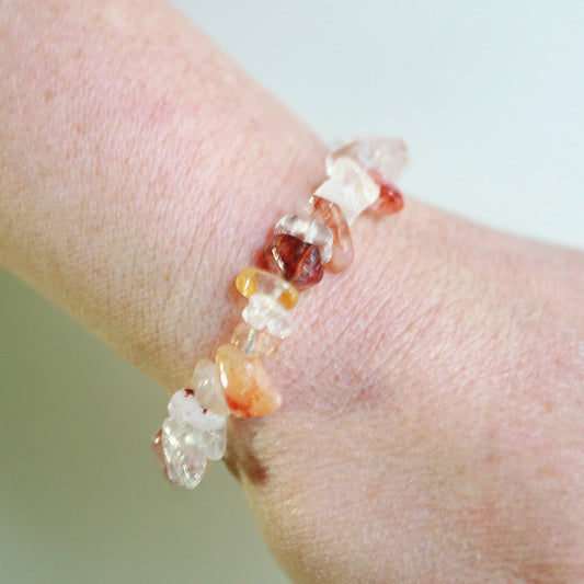 Fire Quartz Chip Bracelet