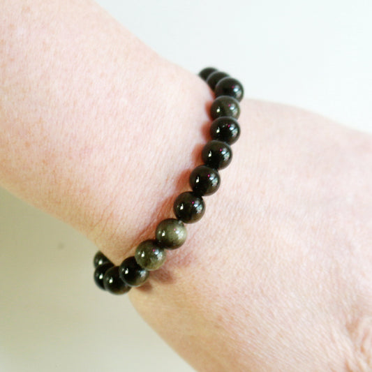 Gold Sheen Obsidian Bracelet