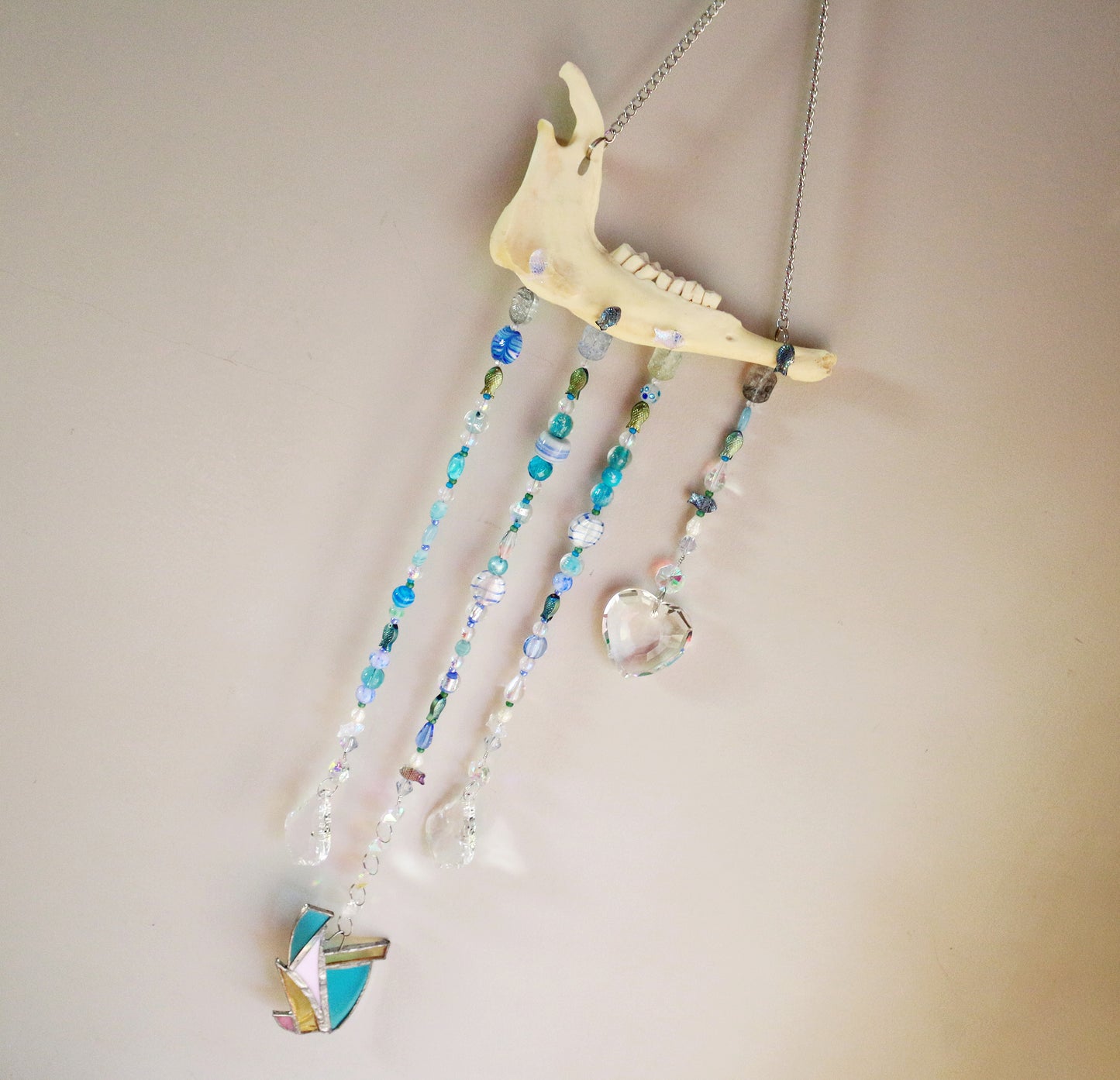 Aqua Refraction Deer Bone Suncatcher