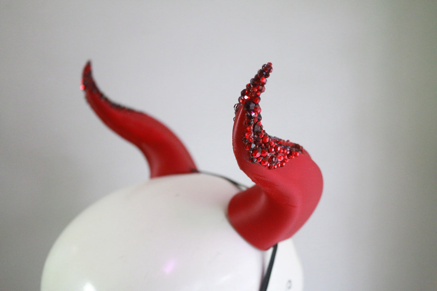 Ridged Embers - Rhinestone Medium Double Ridge Costume Horns