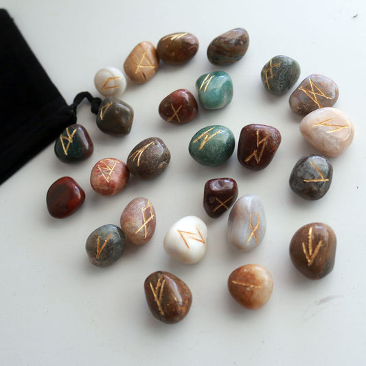 Jasper Elder Futhark Runes