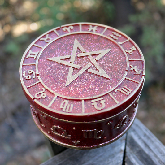 Maroon Glitter Star Astrology Box