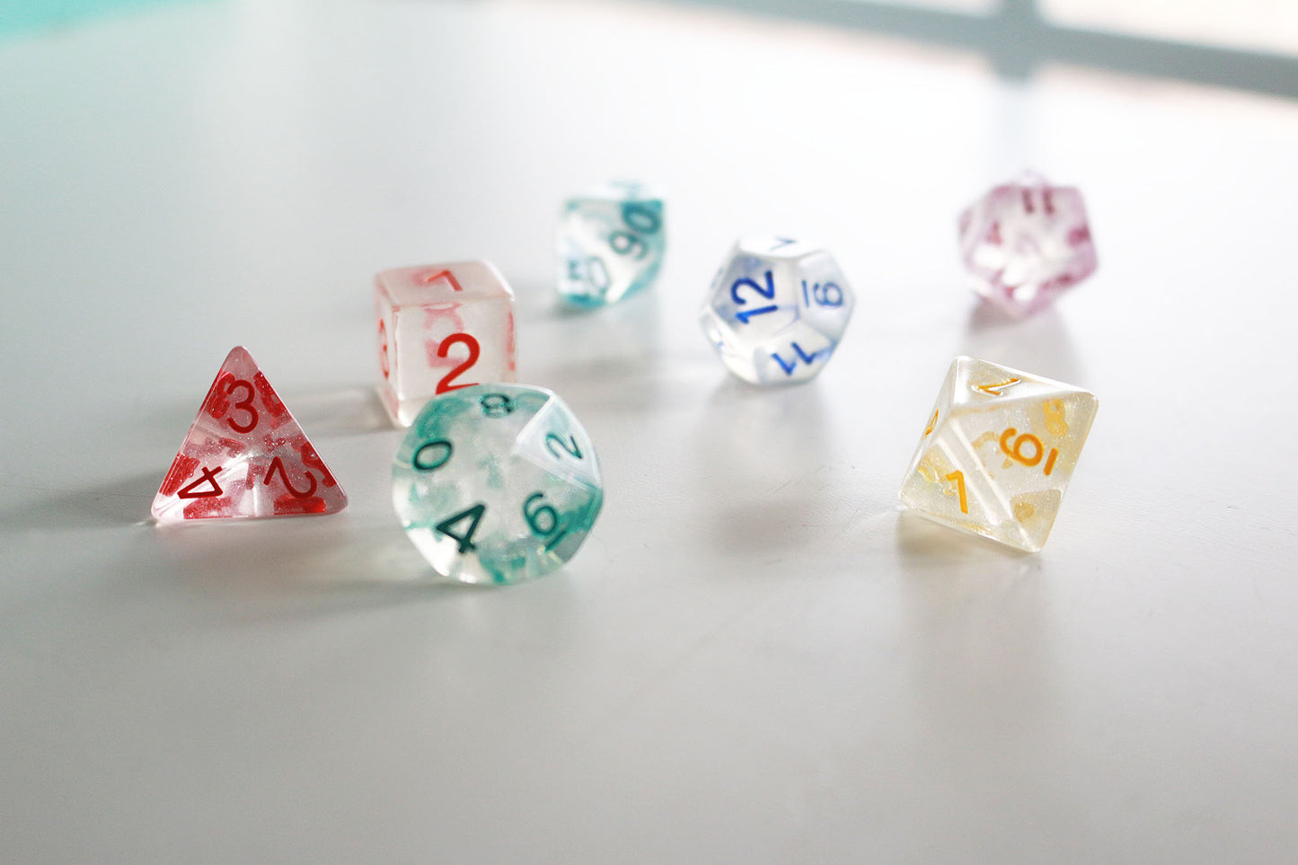 Rainbow Ice - Unicorn Resin Polyhedral Dice Set
