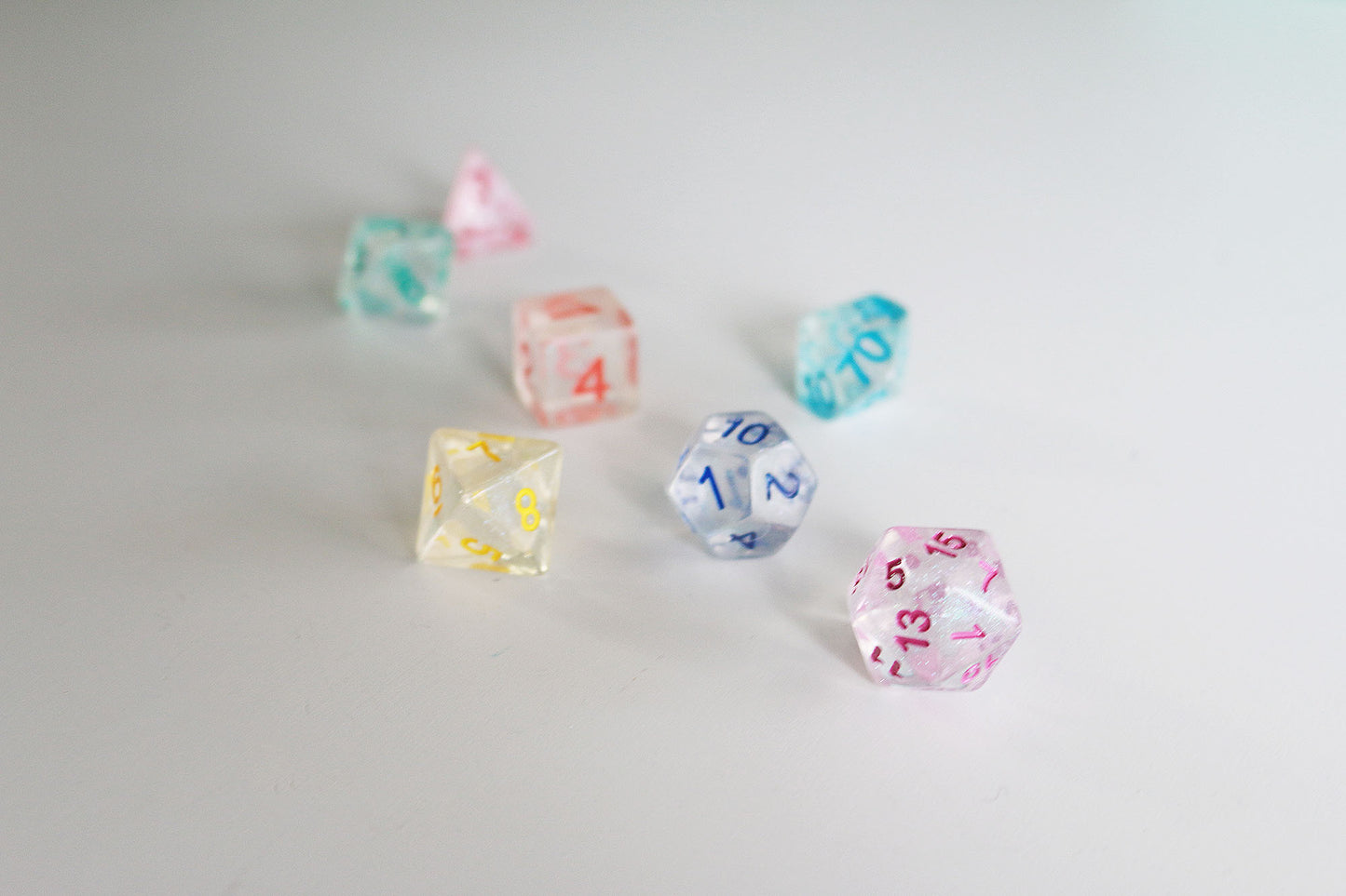 Rainbow Ice - Unicorn Resin Polyhedral Dice Set