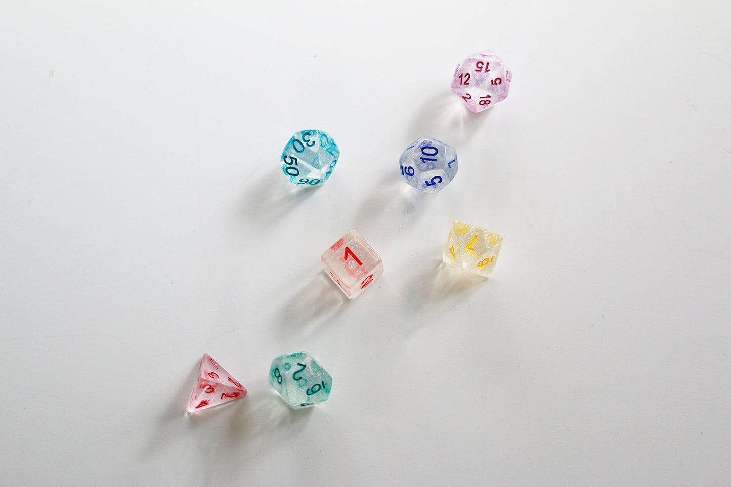 Rainbow Ice - Unicorn Resin Polyhedral Dice Set