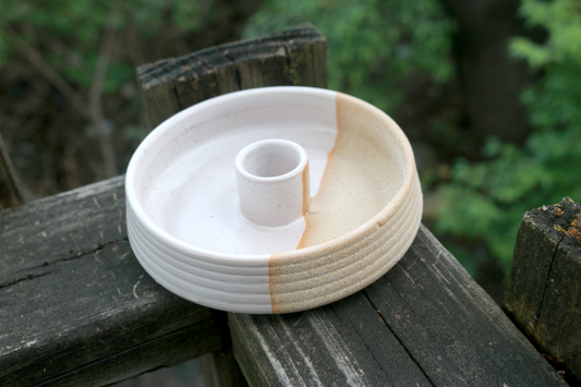 Beige Ridge Ceramic Palo Santo Burner
