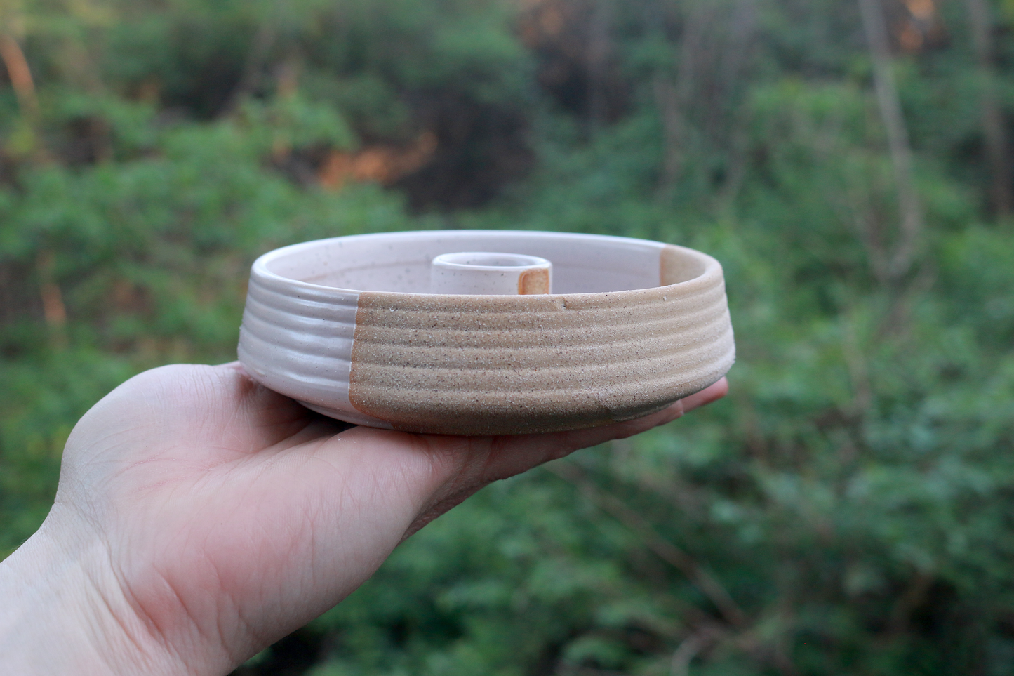Beige Ridge Ceramic Palo Santo Burner