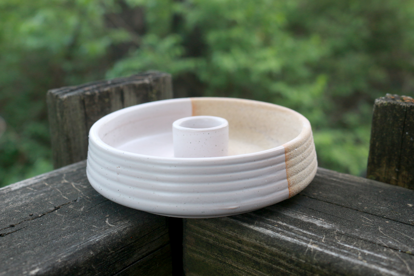 Beige Ridge Ceramic Palo Santo Burner