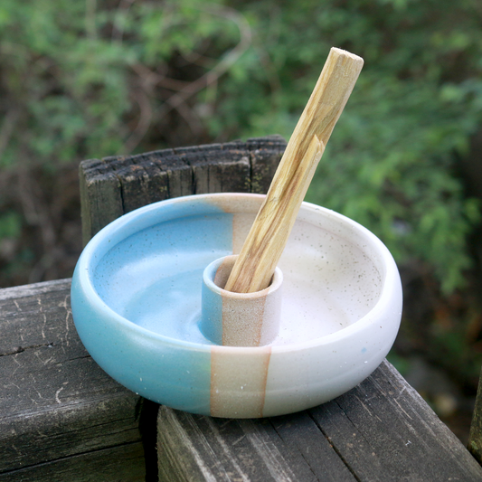 Light Blue Ceramic Palo Santo Burner