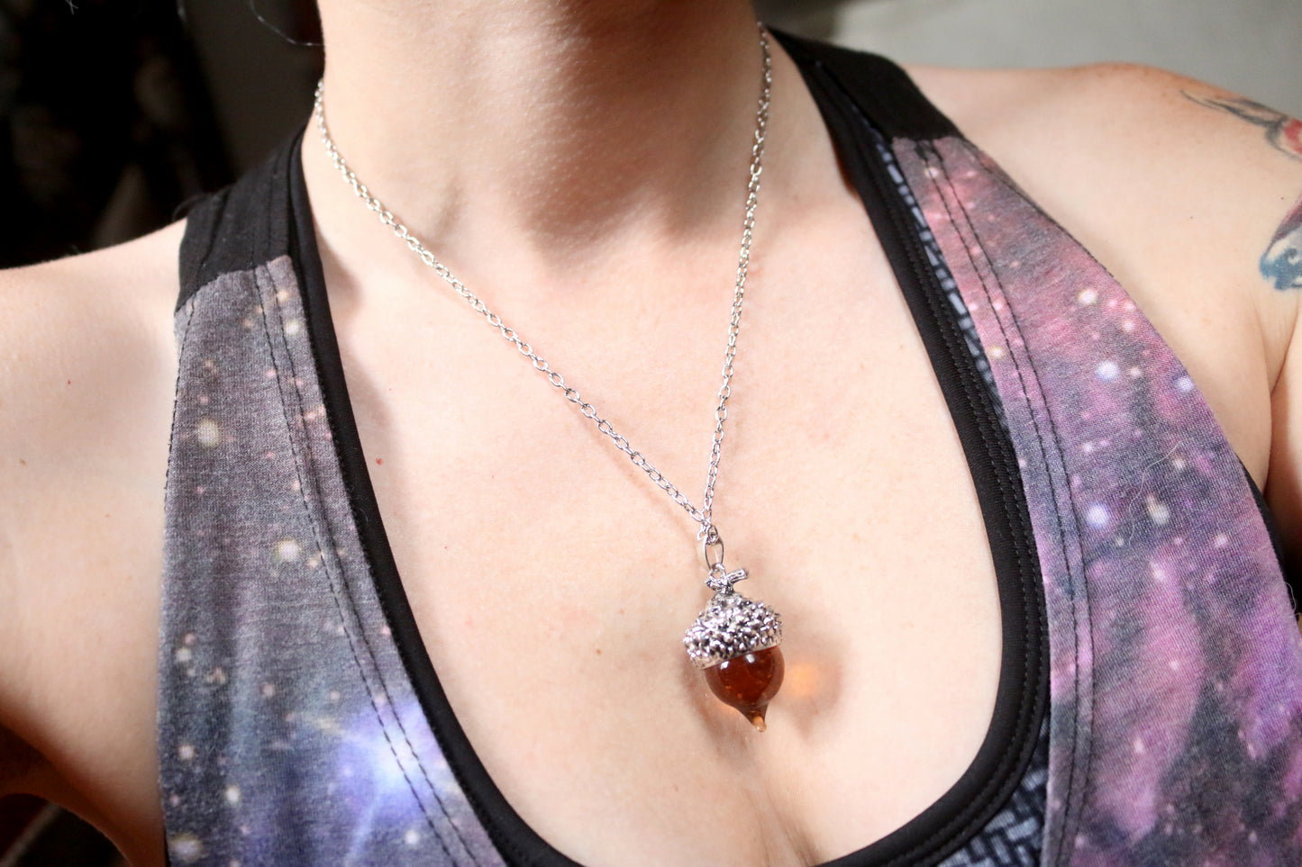 Glass Acorn Necklace