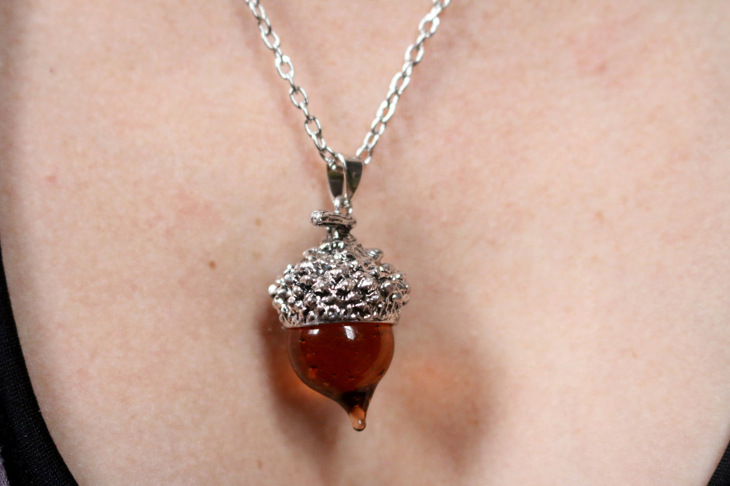 Glass Acorn Necklace