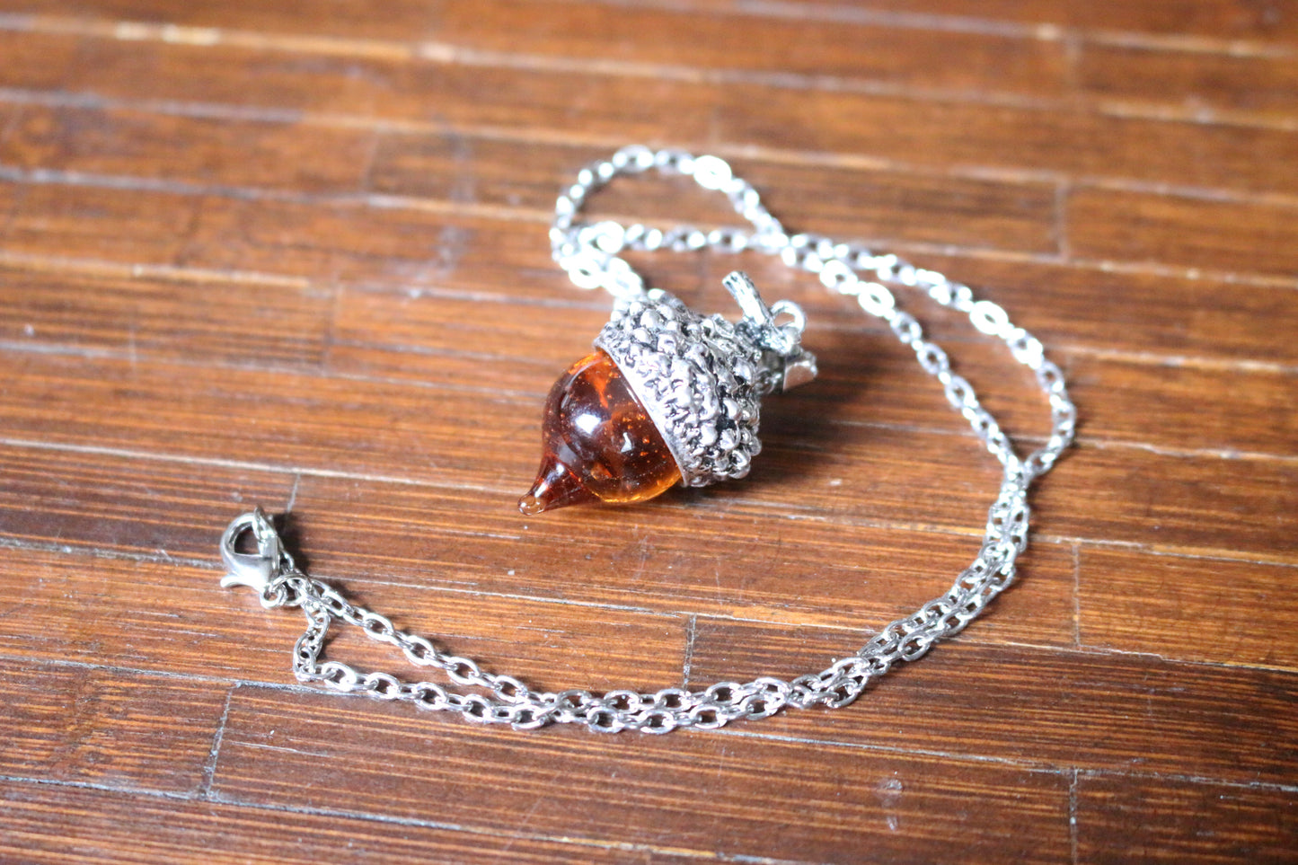 Glass Acorn Necklace