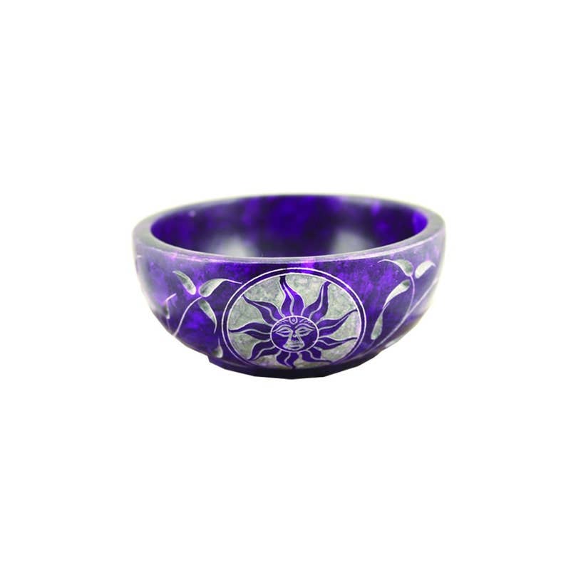Purple Sun Stone Smudge Bowl 4"