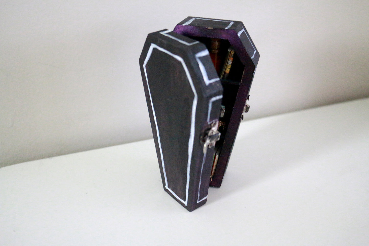 Witchcraft Coffin Miniature Book Shelf - Original Art